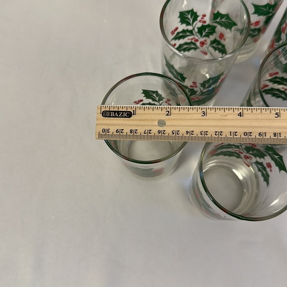 VINTAGE Bartlett Collins/Tumblers Set Of 6 Holly  Glasses - Picture 16 of 16
